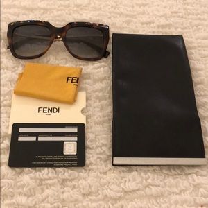 Fendi tortoise shell multicolor gold sunglasses